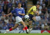 Gregory Vignal (L) has been linked with taking over the manager's job at QPR. He played for Pompey in the 2005/06 Premier League season. (Photo by Mike Hewitt/Getty Images)