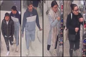 Police have released CCTV images of four people they would like to speak to in connection with thefts at Waitrose in Locks Heath.