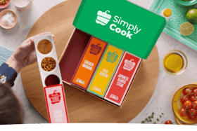 The packs arrive in the post and you just top them up with the fresh ingredients