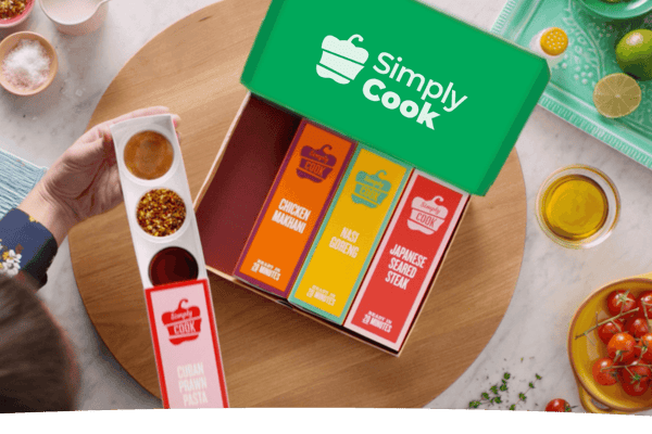 The packs arrive in the post and you just top them up with the fresh ingredients