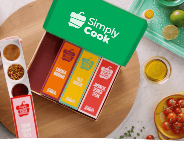 The packs arrive in the post and you just top them up with the fresh ingredients