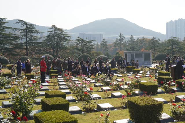 The services taking place at the United Nations Memorial Cemetery, Busan in South Korea.