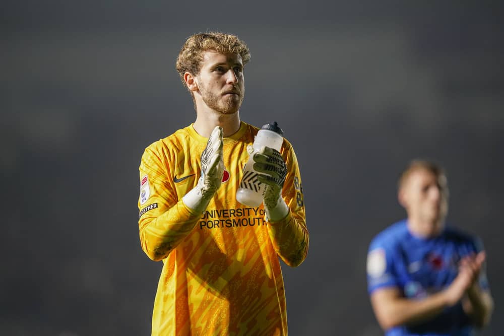 New Pompey keeper Nicolas Schmid has earned praise for his form from John Mousinho. Pic: Jason Brown/ProSportsImages