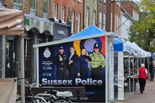 The police pod in East Street, Chichester