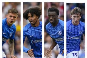 The likes of (from right to left) Elias Sorensen, Harvey Blair, Abdoulaye Kamara, and Jacob Farrell have been recruited with an eye on Pompey’s future.
