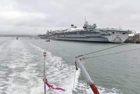 National reports have speculated that one of HMS Queen Elizabeth and HMS Prince of Wales could be mothballed in a bid for the Treasury to save money. Rumours resurfaced earlier this year that HMS Prince of Wales could be sold. Pictured: HMS Queen Elizabeth and HMS Prince of Wales.