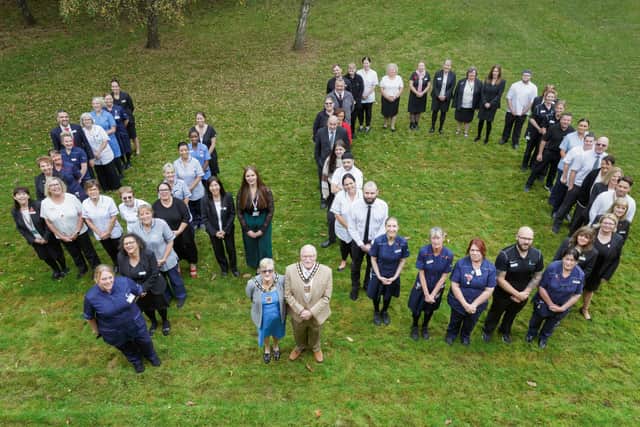 Spire Portsmouth Hospital colleagues and The Mayor of Havant celebrate the end of the refurbishment and Spire Portsmouth’s 40th anniversary