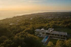 The five-bedroomed house has incredible views out to North Wales