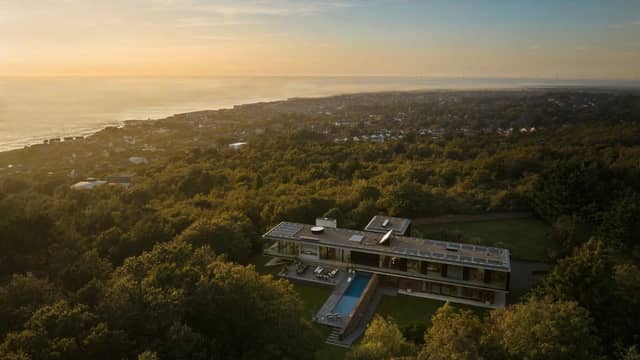 The five-bedroomed house has incredible views out to North Wales