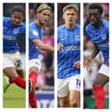 The likes of (from left to right) Sammy Silvera, Ryley Towler, Elias Sorensen and Abdoulaye Kamara could all find their Pompey places under review in the January transfer window.
