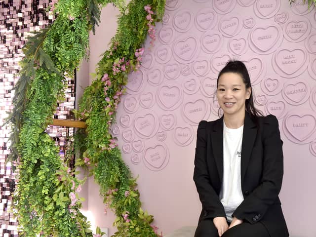Simone Tai, owner of Mini Moony Pamper Parties, was inspired by her daughters to create a space for kids to hang out, relax, talk, and dance.
Picture: Sarah Standing (141124-5563)
