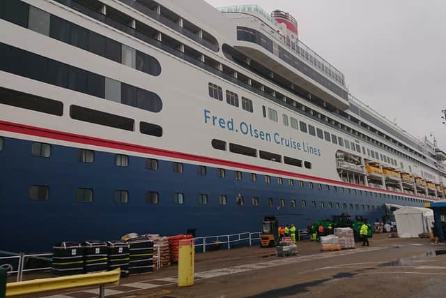 The luxurious cruise ship MS Borealis visited Portsmouth International Port on November 23, 2024, while the UK was being hit by Storm Bert. Fred Olsen will be running 14 cruise calls from Portsmouth this Winter season, taking tourists to the Canaries, Norway to see the Northern Lights, Caribbean, Spain and Portugal.