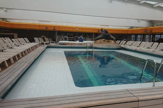 The swimming pool aboard MS Borealis.