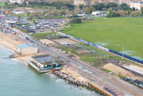 The work progresses on the southern end of Southsea Common