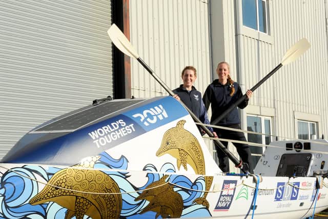 The team of four competitors will sail from The Canary Islands to Antigua in the Caribbean, totalling 3,000 miles. From left: Petty Officer Aaby Aldridge and Lt Cdr Ali Aindow.