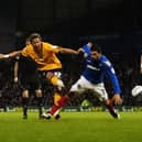 Harry Kane gets the better of Ricardo Rocha to net Millwall's winner in April 2012. Picture: Barry Zee