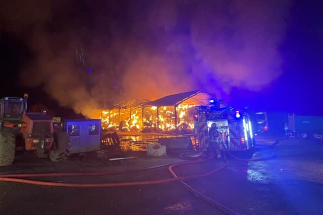 A devastating barn fire erupted at a farm in Bishop's Waltham.