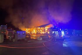 A devastating barn fire erupted at a farm in Bishop's Waltham.