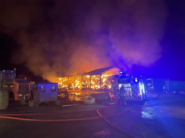 A devastating barn fire erupted at a farm in Bishop's Waltham.