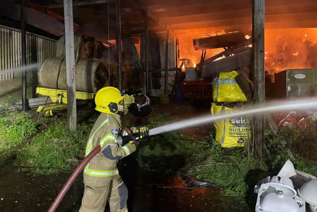 The fire was brought under control, with work continuing until the following afternoon.