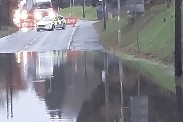 Deep standing water on the A334 in Botley, Hampshire, with place having to shut the road. Parts of the M27 and M3 are currently closed.