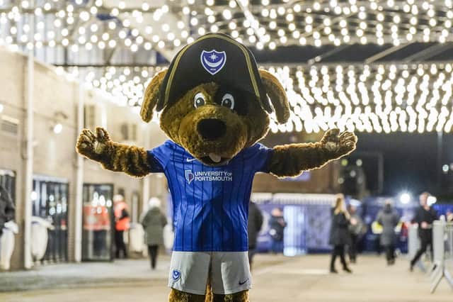 Nelson turned on the new lights in Pompey's upgraded Fan Zone on Wednesday night - hours before the Millwall clash was called off after a light shortage. Picture: Jason Brown/ProSportsImages