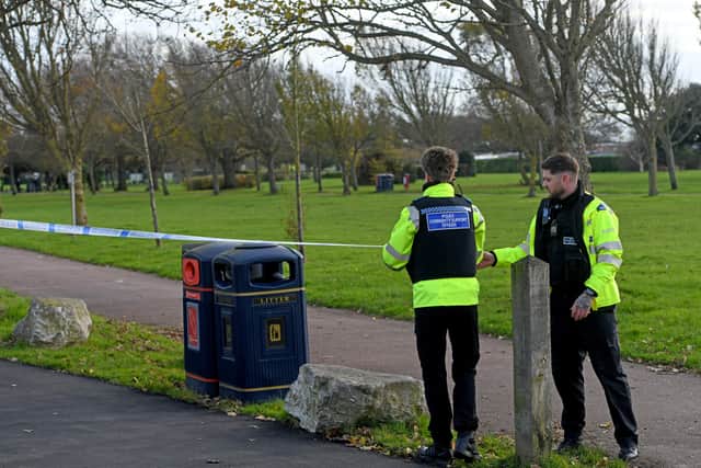 Police cordoned off large areas of Southsea seafront