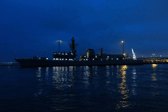 Portsmouth-based Royal Navy frigate HMS Iron Duke was heavily involved in Exercise Freezing Winds in the Baltic Sea, organised by Nato. Pictured is her at Tallinn Naval Base, Estonia.