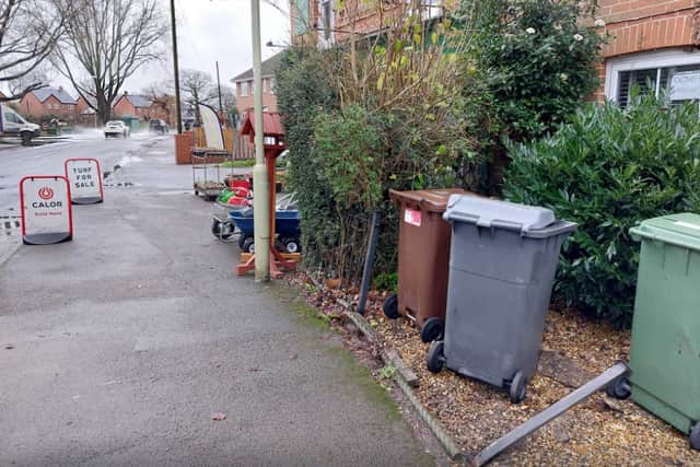 Damage to the fence in Hambledon Road where the woman reversed  
