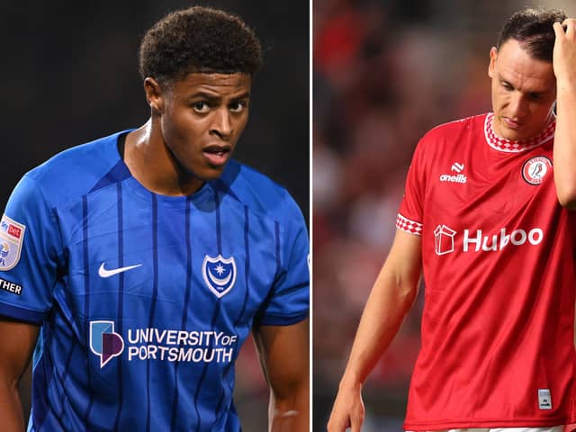 Kusini Yengi and Kal Naismith will play no part in the EFL Championship game between Portsmouth and Bristol City. The pair are both out with injuries. (Image: Mike Hewitt/Getty Images/Dan Istitene/Getty Images)