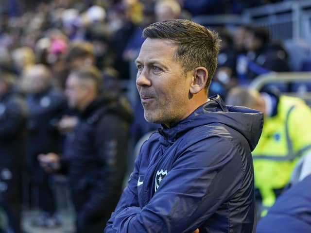 Pompey assistant head coach Jon Harley against Bristol City. Pic: Jason Brown/ProSportsImages
