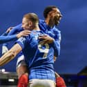 Pompey celebrate their 3-0 win over Bristol City