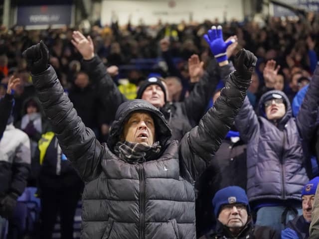 Pompey fans braved Storm Darragh to enjoy the 3-0 win over Bristol City. 