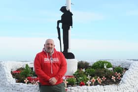 David Beer who served in the Royal Navy for seven years, walked six miles from the People's Memorial in Milton to Victory Gate with a group of veterans to raise money for Walking With The Wounded. The charity offers vital mental health services to former military personnel struggling with loneliness and other hardships.