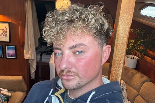 Sailor Ed Coll who lives in a yacht in Portsmouth said he was up all night listening to the howling winds of Storm Darragh and is "just riding out on coffee at the moment".