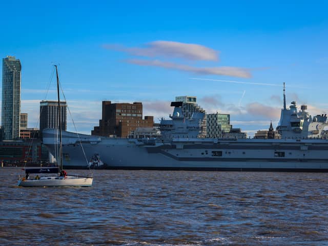 The Royal Navy flagship, HMS Prince of Wales, is returning home to Portsmouth after receiving the freedom of the city in Liverpool. She will be making preparations for her Indo-Pacific deployment next year.