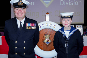 Father and daughter, HMS Sultan PH2 WO, WO1 Scott Whiting and PLET(ME) Heidi Whiting.