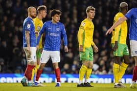 Pompey defender Tom McIntyre suffered a heavy blow to the nose against Norwich City. Pic: Jason Brown/ProSportsImages