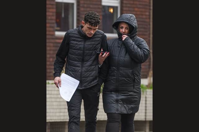 Dog owners Matthew Roberts and Chloe Taylor