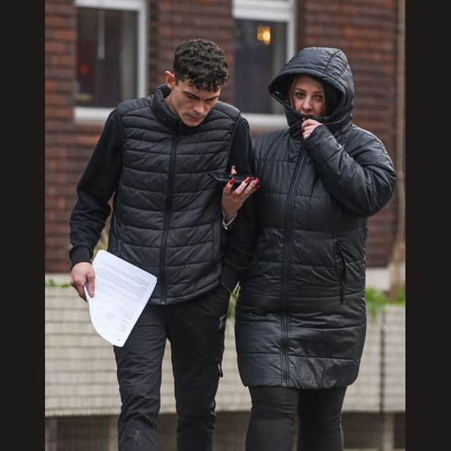 Dog owners Matthew Roberts and Chloe Taylor