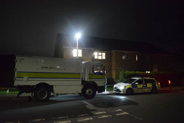 Navy bomb disposal team seen in Spinnaker Drive, Hilsea