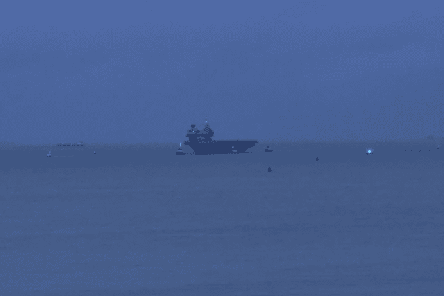 HMS Prince of Wales sailing into Portsmouth this morning after a glorious week of celebrations in Liverpool.