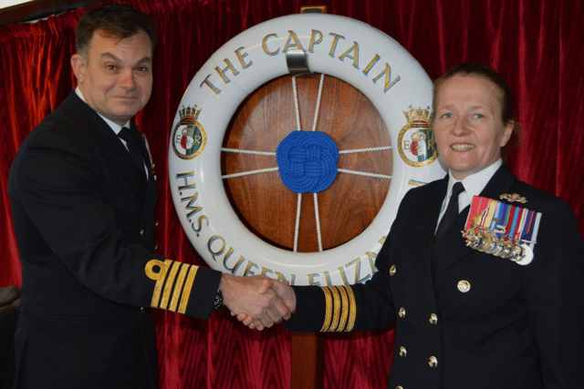 Captain Claire Thompson OBE has become the new Commanding Officer of HMS Queen Elizabeth, replacing the outgoing Captain Will King OBE.