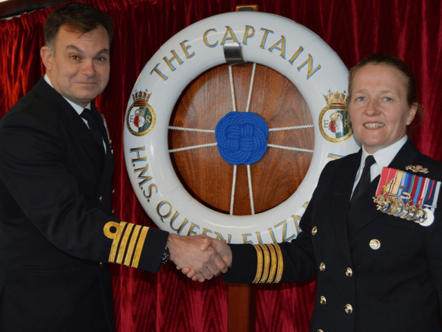 Captain Claire Thompson OBE has become the new Commanding Officer of HMS Queen Elizabeth, replacing the outgoing Captain Will King OBE.