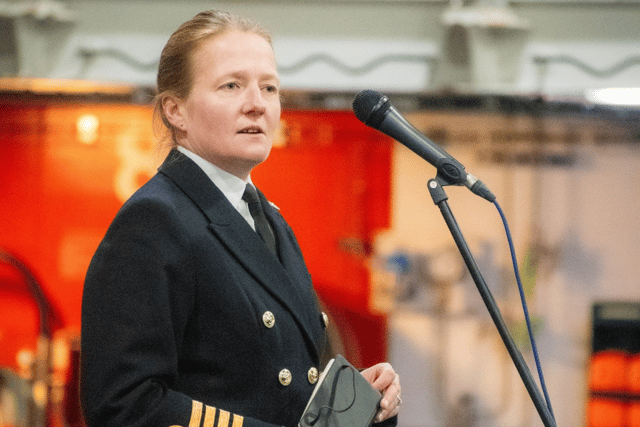 Capt Claire Thompson previously served as the Commanding Officer of HMS Montrose, a Type 23 frigate which was forward deployed in the Middle East.