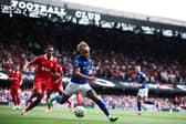 Ex-Pompey man Marcus Harness in Premier League action for Ipswich at Liverpool in August. Picture: HENRY NICHOLLS / AFP