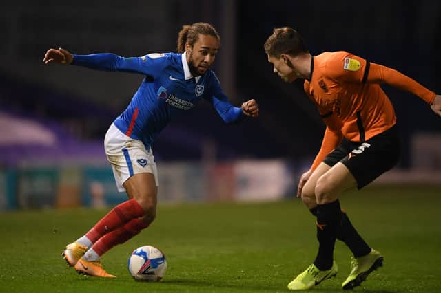 Marcus Harness scored 31 goals in 134 appearances for Pompey before joining Ipswich in July 2022. Picture: Mike Hewitt/Getty Images