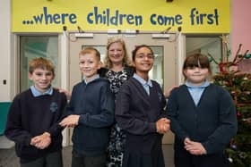 Locks Heath Junior School has received a good Ofsted rating following its recent inspection. 

Pictured: Year 5 school ambassadors, from left, Hugo, 9, Noah, 10, Aanya, 9, Phoebe, 9, and their headteacher Mrs Farrell 

Picture: Chris  Moorhouse (111224-24)