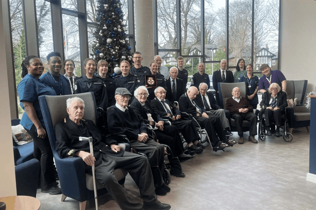 Crew from HMS Prince of Wales met with military veterans in Salford during a memorable visit to Liverpool.