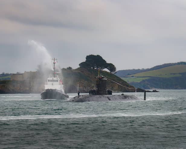 HMS Triumph, the last of the Royal Navy Trafalgar Class submarines still in service has arrived at HMNB Devonport, Plymouth, for the last time before being decommissioned.